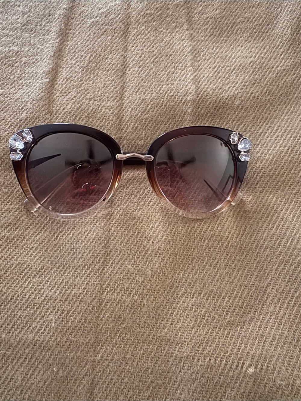 Circus by Sam Edelman Crystal Accent Brown Gradient Cat-Eye Sunglasses